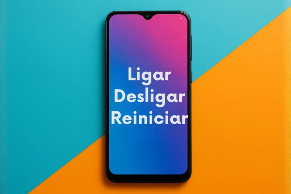 Imagem ilustrativa de smartphone representando o Samsung Galaxy M30, usado para explicar como ligar, desligar e reiniciar o aparelho