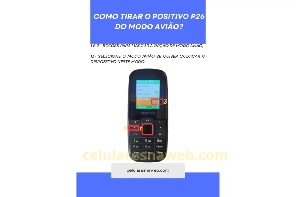 Tela do modo avião no Positivo P26 mostrando como marcar ou desmarcar a opção no Status do SIM