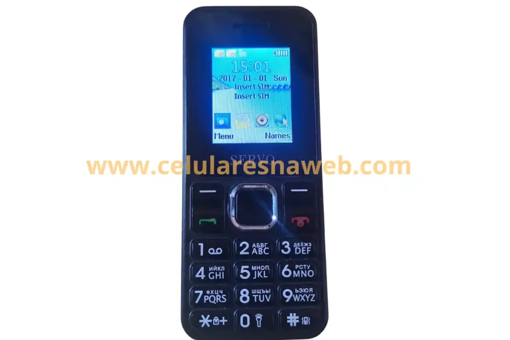 tela inicial do celular Servo V8210 utilizada antes de ativar a lanterna