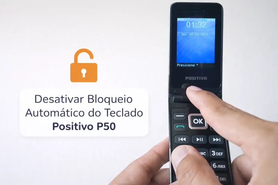 Como desativar o bloqueio automático do teclado no Positivo P50 pressionando tecla asterisco