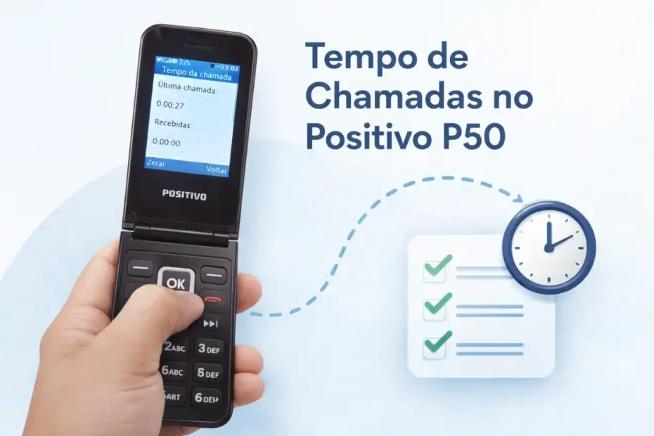Como ver o tempo de chamadas Positivo P50 na tela do celular passo a passo